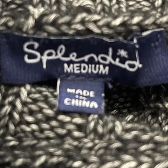 Splendid Cable Knit Colorblock Mock Neck Sweater - Picture 5 of 7